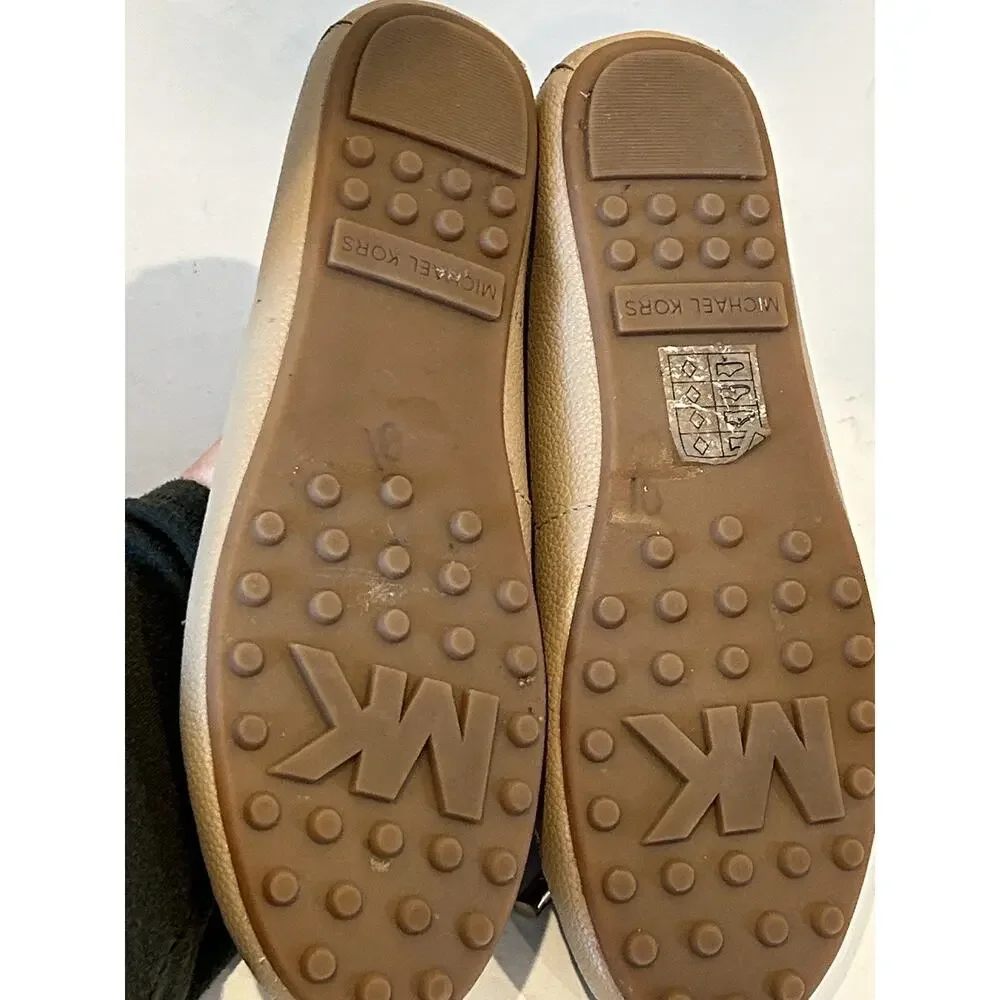 Michael Kors Khaki leather Moccasin Flat Women's Size 7- EUC worn once